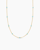 Cable Collectibles® Bead and Chain Necklace in 18K Yellow Gold with Rubies, 3.5mm